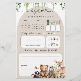 Woodland Animal Green Mushroom Baby shower Spel