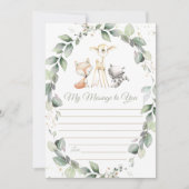 Woodland Animal Green Time Capsule Bericht Kaart (Voorkant)