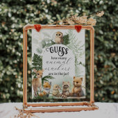 Woodland Animal Greenery Baby shower game Poster