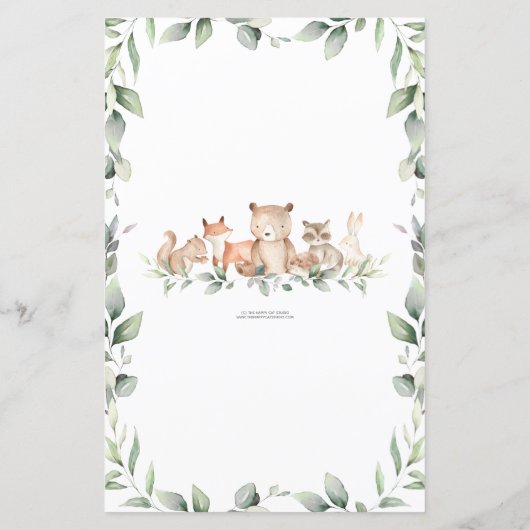 Woodland Animal Greenery die papa het beste spel k (Achterkant)