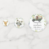Woodland Animal Greenery Forest Baby shower Confetti (Achterkanten)