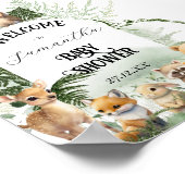 Woodland Animal Greenery Forest Baby shower welcom Poster (Hoek)