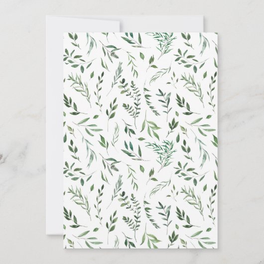 Woodland Animal Greenery Modern Baby shower Kaart (Achterkant)