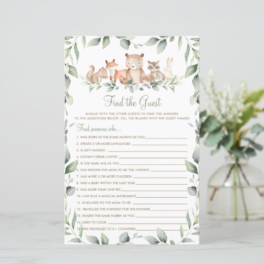 Woodland Animal Greenery vindt het gastspel (Staand voorkant)