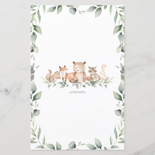 Woodland Animal Greenery vindt het gastspel (Achterkant)