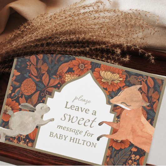 Woodland Animal Herfst Baby shower Gastenboek