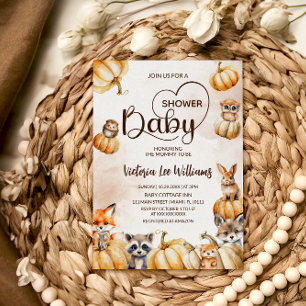 Woodland Animal Herfst Pompoen Schattige Baby show Kaart