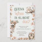 Woodland Animal Herten Uil Baby shower Kaart (Voorkant)