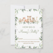 Woodland Animal Hoe groot is mama's Belly Game Car Kaart (Voorkant)