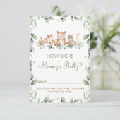 Woodland Animal Hoe groot is mama's Belly Game Car Kaart (Staand voorkant)