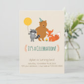 Woodland Animal Invitation Kaart (Staand voorkant)