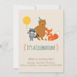 Woodland Animal Invitation Kaart