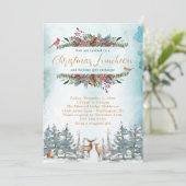 Woodland Animal Kerstparty Uitnodiging (Staand voorkant)