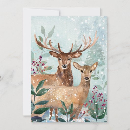 Woodland Animal Kerstparty Uitnodiging (Achterkant)