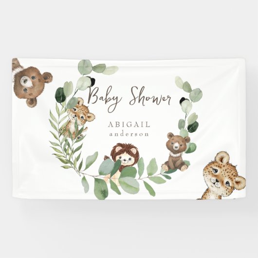 Woodland Animal Kingdom Baby shower Banner (Horizontaal)