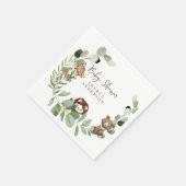 Woodland Animal Kingdom Baby shower Cocktail Servet (Hoek)
