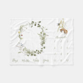 Woodland Animal Letter A Baby mijlpaal Fleece Deken (Voorkant (Horizontaal))