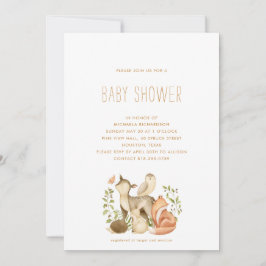 WOODLAND ANIMAL MODERN MINIMAL BABY SHOWER | KAART
