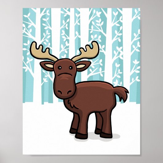 Woodland Animal Moose Poster (Voorkant)