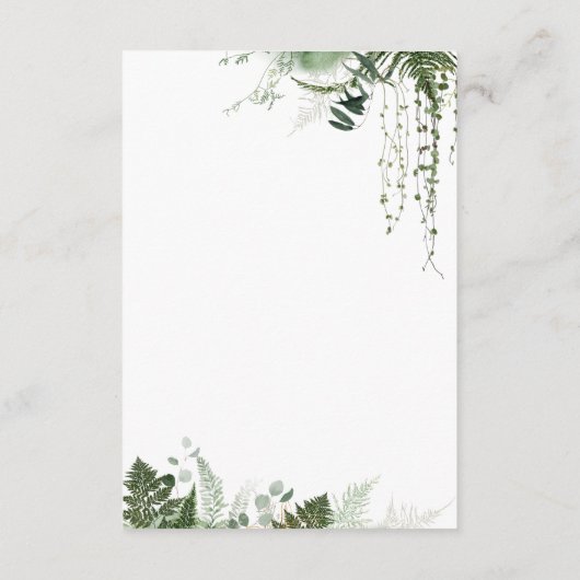 Woodland Animal Neutral Baby shower Boek Informatiekaartje (Achterkant)