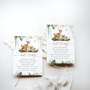 Woodland Animal Neutral Baby shower Boek Informatiekaartje