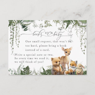 Woodland Animal Neutral Baby shower Boek Informatiekaartje