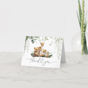 Woodland Animal Neutral Baby shower Luier Bedankkaart