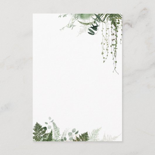 Woodland Animal Neutral Baby shower Luier Informatiekaartje (Achterkant)