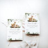 Woodland Animal Neutral Baby shower Luier Informatiekaartje