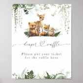 Woodland Animal Neutral Baby shower Luier Poster (Voorkant)