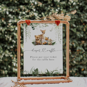 Woodland Animal Neutral Baby shower Luier Poster