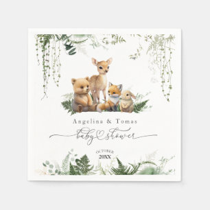 Woodland Animal Neutral Baby shower Servet