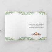 Woodland Animal New Baby Boy Blue Gefeliciteerd Kaart (Binnen)