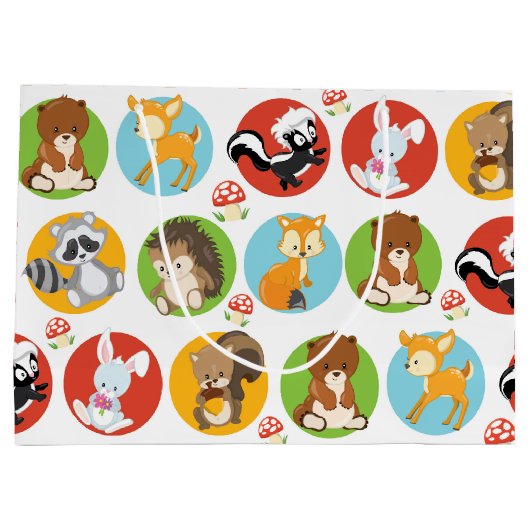 Woodland Animal party grote cadezak Groot Cadeauzakje (Achterkant)