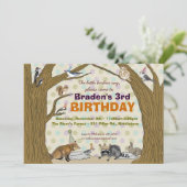 Woodland Animal Party Invitation Kaart (Staand voorkant)