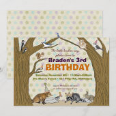 Woodland Animal Party Invitation Kaart (Voorkant / Achterkant)