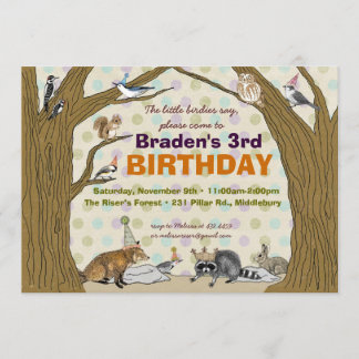Woodland Animal Party Invitation Kaart