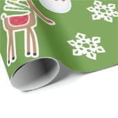 Woodland Animal Pattern Green Merry kerst Cadeaupapier (Rol Hoek)