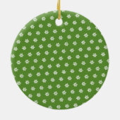 Woodland Animal Pattern Green Merry kerst Keramisch Ornament (Achterkant)