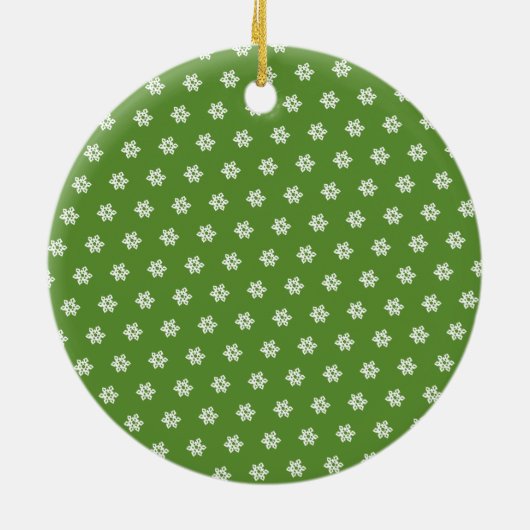 Woodland Animal Pattern Green Merry kerst Keramisch Ornament (Achterkant)