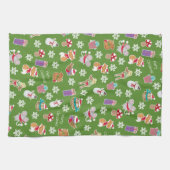 Woodland Animal Pattern Green Merry kerst Theedoek (Horizontaal)