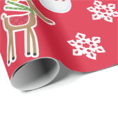 Woodland Animal Pattern Red Merry kerst Cadeaupapier (Rol Hoek)
