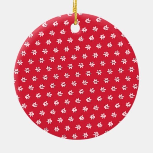 Woodland Animal Pattern Red Merry kerst Keramisch Ornament (Achterkant)