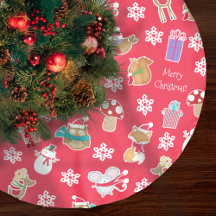Woodland Animal Pattern Red Merry kerst