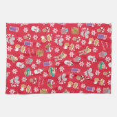 Woodland Animal Pattern Red Merry kerst Theedoek (Horizontaal)