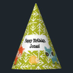Woodland Animal Personalized Party Petten Feesthoedjes<br><div class="desc">Deze gepersonaliseerde petten zijn gedecormeerd met felle en kleurrijke boedlanddieren en zijn perfect voor de verjaardagsdag van een kind of voor je eigen speciale evenement. Een schattige blauwe uil, een oranje vos, een gele egel, een blauwe wasbeer en een bruin hert maken deze feestelijke petten versierd. De petten hebben een...</div>