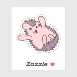 Woodland Animal Pink Cute Happy Hegg Sticker