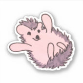 Woodland Animal Pink Cute Happy Hegg Sticker (Voorkant)
