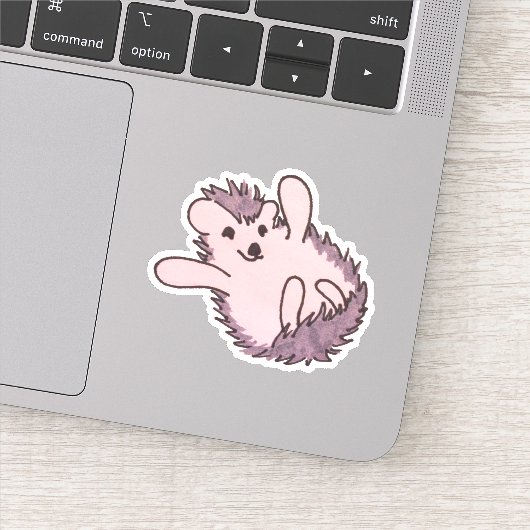 Woodland Animal Pink Cute Happy Hegg Sticker (Detail)