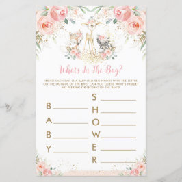 Woodland Animal Pink Floral Wat is er in de Bag Ga